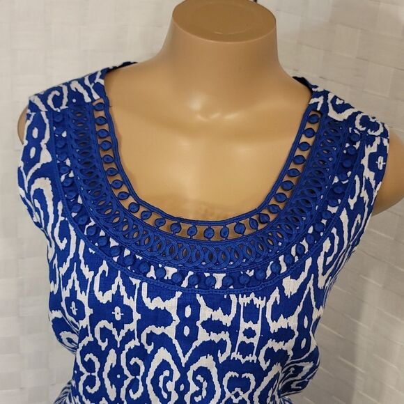 BRAND NEW KIM ROGERS SLEEVELESS LINEN INVISIBLE ZIP CLOSURE DRESS - Picture 12 of 16